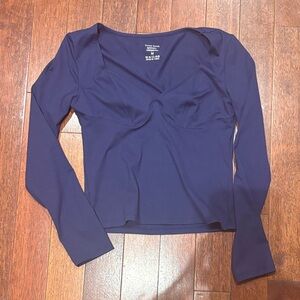 Elegant Navy Long Sleeve Women's Top